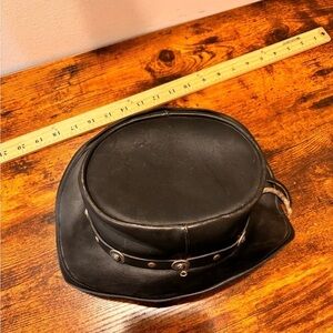 Black Leather Hat